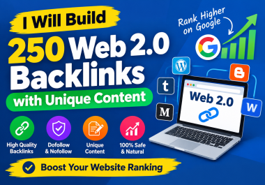 I Will Build 250 Web 2.0 Backlinks with Unique Content