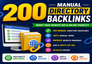I will create 200 manual directory backlinks for your website SEO