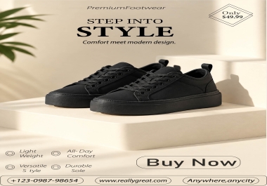 Professional Shoes Poster Design for Branding and Promotion