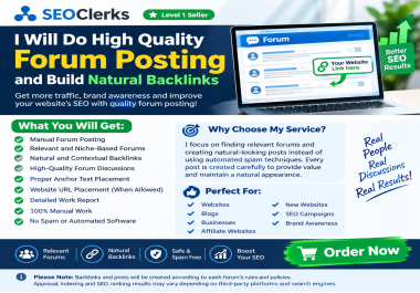 I Will Do High Quality Forum Posting and Build Natural Backlinks