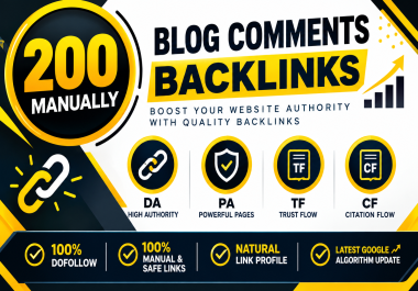 I Will Build 200 Manual Blog Comment Backlinks for SEO