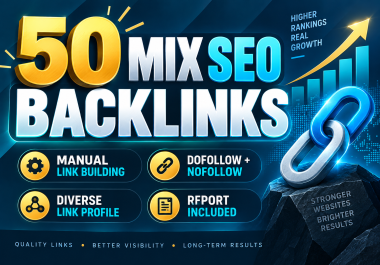 I will build 50 manual MIX SEO backlinks for a diverse link profile
