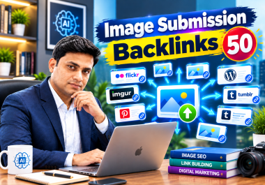 50 AI-Assisted Manual Image Submission Backlinks for SEO