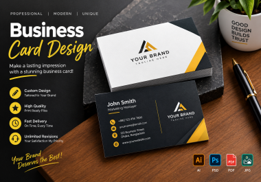 I will create a unique business card design that makes your brand stand out