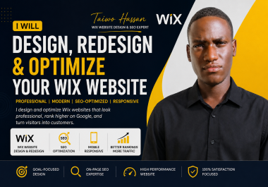 I Will Design,  Redesign & Optimize Your Wix Website Professionally