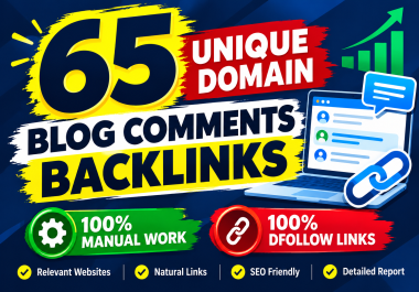 I will make 65 Unique Domain Blog Comments Backlinks High DA PA Sites Low OBL Links