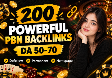 Get 200 Powerful PBN Backlinks with DA 70 to 50 to Improve Google Rankings