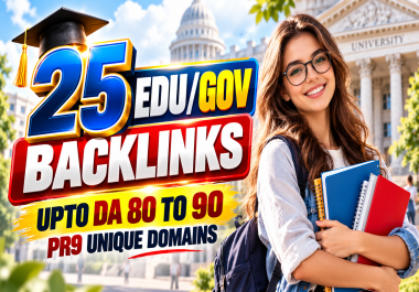 25 US EDU/GOV Backlinks - DA 80-90 PR 9 Unique Domains