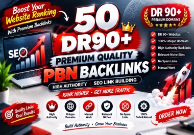 I Will Build 50 Premium DR90+ PBN Backlinks for SEO Link Building