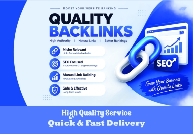 I will build high quality niche relevant backlinks for SEO