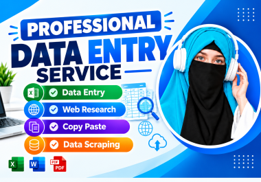 I will do data entry,  web research,  copy paste and data scraping