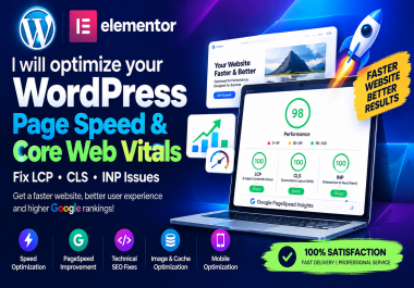 I will optimize WordPress Elementor speed and fix Core Web Vitals issues