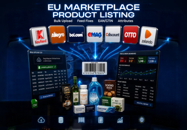 I will bulk upload product listings to Kaufland Allegro bol eMAG Zalando OTTO