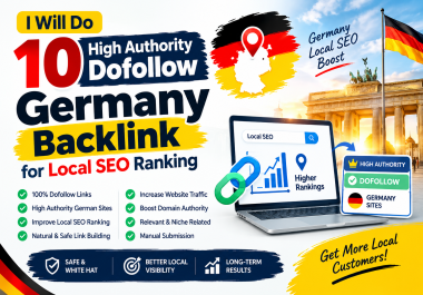 I will do 10 high authority dofollow germany backlink for local SEO ranking