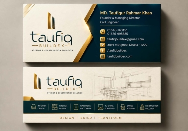 I will create a modern and elegant business card design