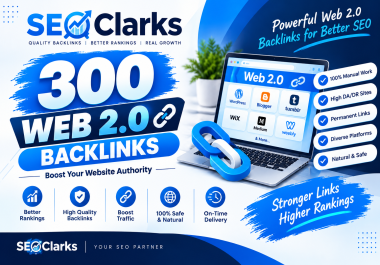 I will do 300 white hat contextual and profile backlinks with report