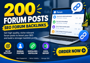I will build 200 high quality forum backlinks for your website