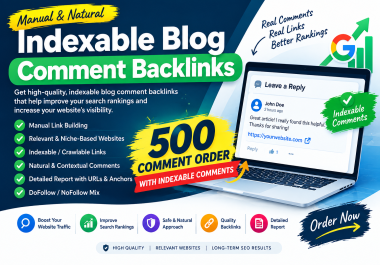 I will create 500 manual blog comment backlinks with indexing