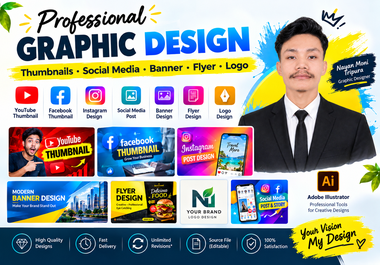 I will design professional social media graphics,  thumbnails,  banners and flyers