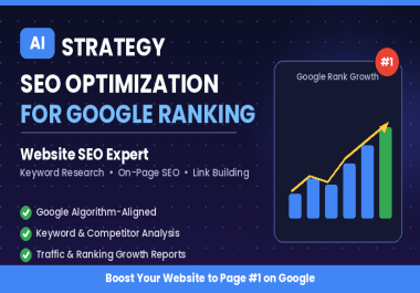AI Strategy SEO optimization for Google ranking,  Website SEO Expert