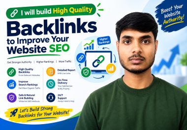 I will build high quality backlinks to improve your website SEO