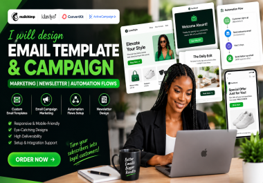 i will design email template campaign email automation marketing newsletter klayivo flows setup