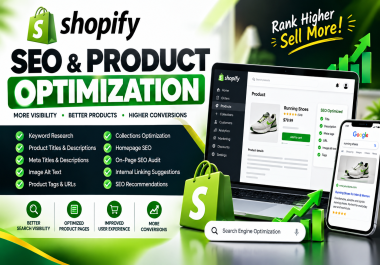 I will do shopify website onpage SEO product optimization for more traffic and sales