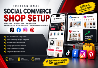 I will setup TikTok Shop Facebook Instagram Pinterest shop and product category approval