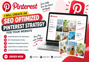 I will create an SEO optimized Pinterest strategy for your website