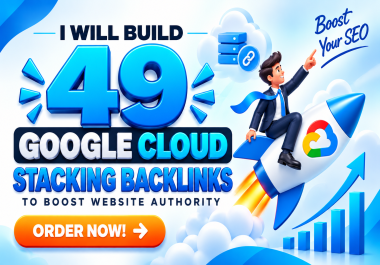 I will build 49 Google cloud stacking backlinks to boost website authority