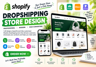 I will build a profitable ai shopify store dropshipping store or shopify website