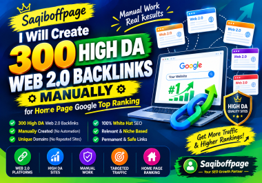 300 Web 2.0 SEO Backlinks Manual High-Authority Link Building