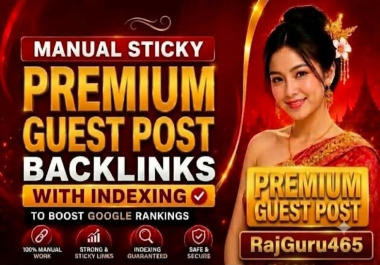 I will Provide High Quality PREMIUM 25 GUEST POST LINKS With Permanent DoFollow Link