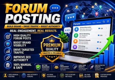 I Will Do 100 High DA Forum Posting Backlinks With Real Traffic For SEO