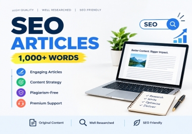 I will write a 1000+ word SEO-optimized article or blog post tailored to your topic,  audience,  keyword