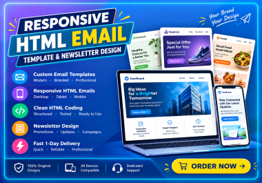 I will design a responsive HTML email template and newsletter
