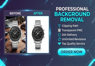 I will do professional image background removal and transparent PNG in 24 hours