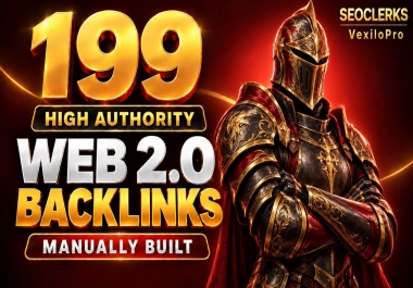 I will manually create 199 high authority Web 2.0 backlinks