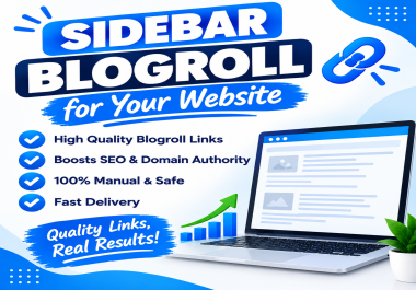 Provide 35 High DA DR Sidebar BlogRoll Backlinks