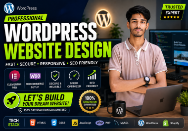 I will design a professional WordPress website and blog