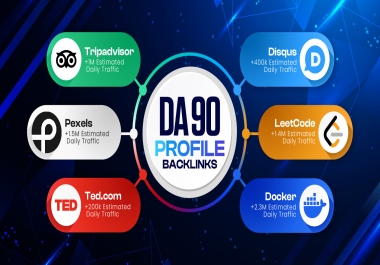 30+ Profile Backlinks Up to Da 90+ High Traffic Sites