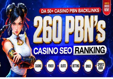 Get 260+ Casino Pbn Backlinks for Casino,  Poker,  Slots,  Betting,  Bingo & Sportsbook