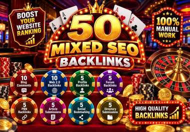 50 SEO Mixed Backlinks - High Quality Manual Off-Page SEO Links