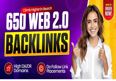 I will build 650 Web 2.0 dofollow backlinks for Seo