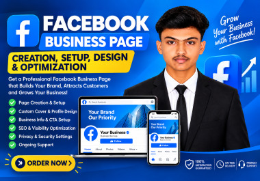 I will create,  setup,  design and optimize your Facebook business page