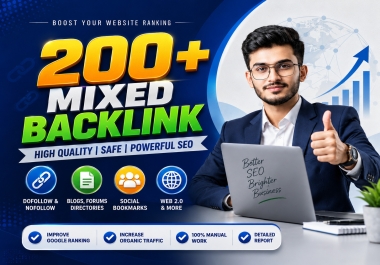 I will provide 200 mixed backlinks for SEO