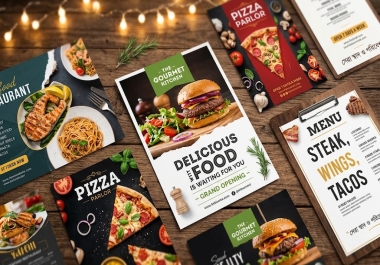 I will design a professional restaurant flyer and menu within 24 hours