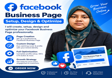 I will create setup design and optimize your Facebook business page