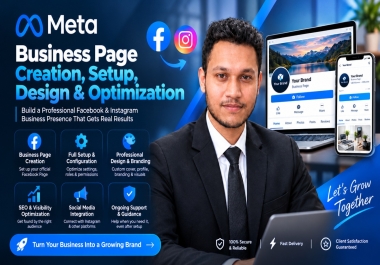 I will create,  setup,  design and optimize your Facebook Business Page professionally