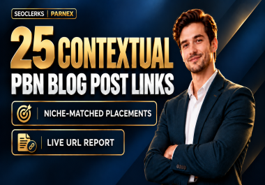 I will publish 25 niche-matched contextual PBN blog post links